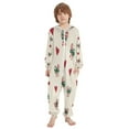 thumbnail image 2 of Soft Big Kids Onesie Pajamas Cozy Loose-Fit Jumpsuits for kids with Pockets for Christmas Lounge & Play Ribbons and Hearts Pattern, 2 of 8