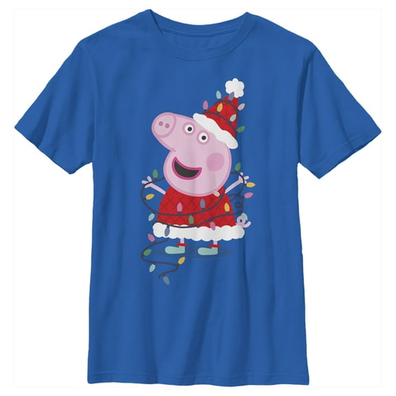 Boy's Peppa Pig Christmas Lights Graphic T-Shirt