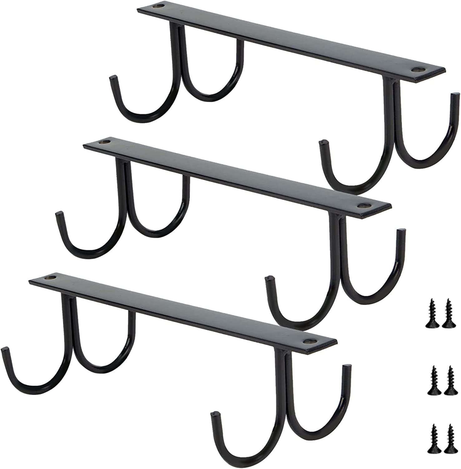 3 Pack Under Mug Holder Rack, Mug Organizer Cup Holder Shelf with 12 Hanging Hooks for