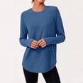 thumbnail image 5 of Aezemi Women's Workout Tops Long Sleeve Soft Flowy Round Neck Shirts Curved Hem Quick Dry Comfy Sports Shirts for Hiking Running S, 5 of 8