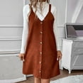 thumbnail image 1 of Fankiway Femmes Bretelles Sans Manches Mode Casual Bouton Solide Robes Femmes Plage Robes de Plage Grande Taille Femmes Robes, 1 of 8