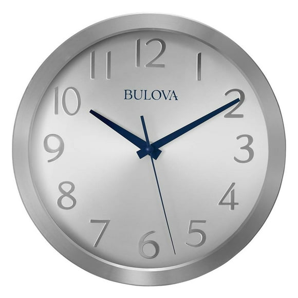 Bulova C4844 Winston Wall Clock, Silver