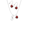 thumbnail image 2 of Delight Jewelry Silvertone John 3:16 Infinity Sign Red Lucky Ladybug Necklace and Dangle Earrings Set, 2 of 6