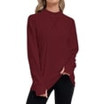 thumbnail image 2 of TARAINYA Women Mock Neck Pullover Sweatshirt Long Sleeve with Thumb Holes Casual Oversized Tops, 2 of 7