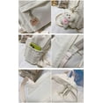 thumbnail image 4 of HMSHA Women Kawaii Pure Colour Small Backpack Purse Girl Cute Bear Pendant Pink Backpack Primary School Student School Bag (Pink), 4 of 6