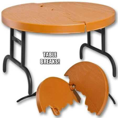 Wood Color Break Away Round Table for WWE Wrestling Action