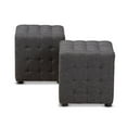 thumbnail image 2 of Bowery Hill Upholstered Wood Cube Ottoman in Dark Gray - Set of 2, 2 of 6