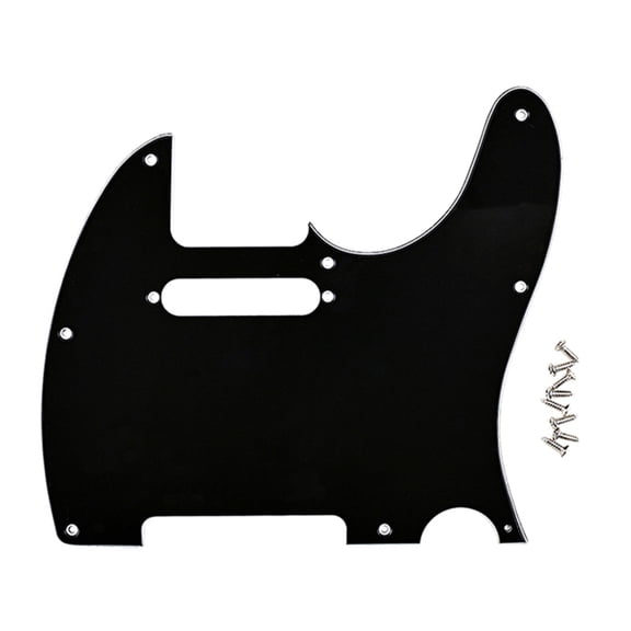 8 Holes Electric Guitar Pickguard 3 Ply Black Board Scratch Plate Guitar Parts with Mounting Screw