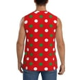 thumbnail image 4 of Fotbe Men's White and Green Polka Dot Print Men's Sleeveless Muscle Tank Tops Casual T-Shirts for Gym Workout Beach-Medium, 4 of 8
