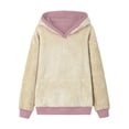 thumbnail image 4 of Hoodies for Women Fleece Pullover Tops Winter Thick Warm Hooded Sweatshirts Solid Sherpa Lined Coats for Cold Weather, 4 of 6