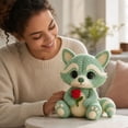 thumbnail image 2 of Crochetta Crochet Kit for Beginners - Crochet Starter Kit, Crochet Raccoon Doll DIY Kit, Learn to Crochet Kits for Adults, DIY Knitting Supplies, Rose‑Holding Raccoon(Mint Green), 2 of 6
