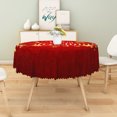 thumbnail image 3 of Duangreer Retro Red Christmas Tablecloth 60''Round, Golden Snowflake Star Print Waterproof Wrinkle Resistant, Table Cover for Family Party Dining, Indoor and Outdoor, 3 of 6