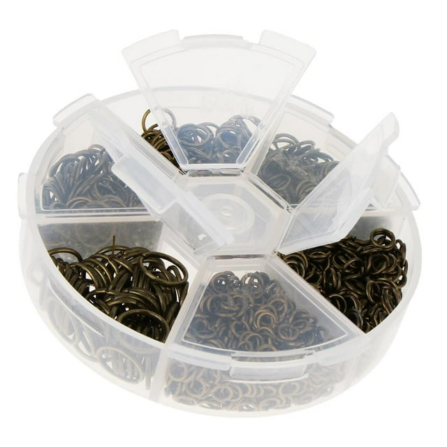 1600 Pieces Bulk Split Copper Jump Rings Mixed 4-10mm Lot Earring Bracelet Connector Antique Cyan