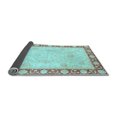 thumbnail image 2 of Ahgly Company Indoor Round Oriental Light Blue Modern Area Rugs, 3' Round, 2 of 4