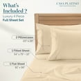 thumbnail image 3 of Casa Platino 100% Egyptian Cotton Sheet Set – 4 Piece Full Size Bed Sheets, Hotel Luxury Sateen Finish, Fade Resistant, Snug Fit 15” Fitted Sheet Full Size, Machine Washable – Ivory, 3 of 8