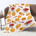 thumbnail image 2 of Manta de franela suave con diseño de nuggets de pollo y deliciosa carne, manta de sofá de comida rápida de estilo occidental para niños, tamaño king y queen, 2 of 5
