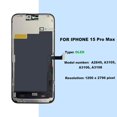 thumbnail image 2 of OLED Pantalla para iPhone 15 Pro Max (No LCD), Pantalla Retina Completa de 6.1 Pulgadas con Ensamblaje de Marco Digitalizador Táctil, 2 of 6
