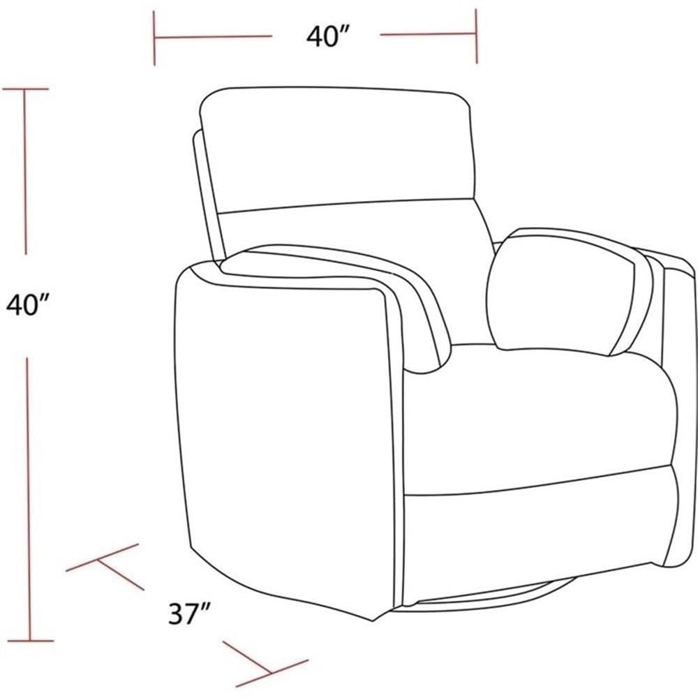 Pemberly Row Transitional Polyester Fabric Power Swivel Glider Recliner in Black