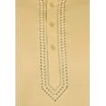 thumbnail image 4 of Maple Clothing Men's Embroidered Cotton Short Kurta Shirt India Clothes (Brown, 3XL), 4 of 5