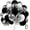 Black White Silver, variant on 60pcs Tractor Balloons 12inch with Black Green and Yellow Balloons for Baby Shower Farm Tractor Birthday Party Decorations