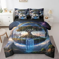 Erosebridal Life Tree Bedding Sets, Waterfall Comforter Sets with Sheets, Fairy Tale Reversible Bed Sheets Set, Breathable Bedroom Decor, 7 Pieces