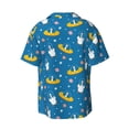 thumbnail image 4 of Goofa Cartoon Goose Printed Men's Casual Short-sleeved Shirt,Lightweight Breathable Button-down,Summer Casual men's top,Versatile Fashion shirt-Small, 4 of 7