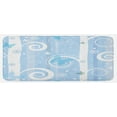 thumbnail image 1 of Christmas Kitchen Mat, Swirled Lines Snowflakes and Butterflies Abstract Winter, Plush Decorative Kitchen Mat with Non Slip Backing, 47" X 19", Pale Blue White, by Ambesonne, 1 of 1