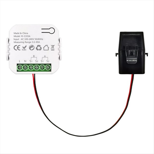 Medidor de Energía Inteligente Tuya WIFI 0,2-80 A Monitor de Consumo de Energía Bidireccional Compatible con Control de Aplicación