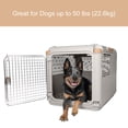 thumbnail image 4 of Collapsible Medium Pet Travel Carrier (tan)  Hard-sided Kennel For Dogs Puppies Cats Kittens Animals Up To 50lbs Washable Home & Outdoor Crate 30.6"l X 22"w 23.25"h, 4 of 6