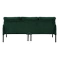 thumbnail image 5 of Dtwnek Corduroy Upholstered Loveseat Sofa with Metal Legs and Side Pockets, 2 Seater Sofa Couch for Living Room, Bedroom, Apartment, Dark Green, 5 of 8