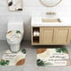 thumbnail image 5 of Juego de 4 cortinas de ducha abstractas para mujer, diseño floral de color burdeos y rosa, estilo minimalista de mediados de siglo, estilo bohemio, decoración de baño, tela impermeable, color beige,, 5 of 7