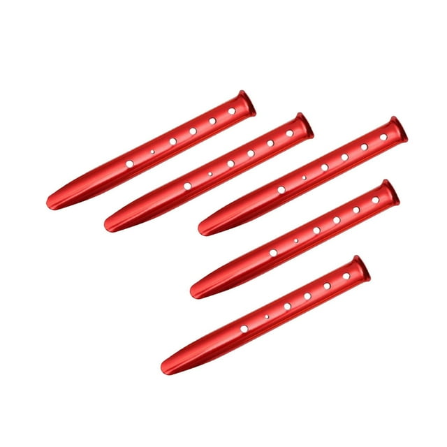 Guardoinrt Ensemble de 5 Piquets de Tente Portables Clous de Sol Robustes et Résilients Neige et Sable Camping Rouge 31cm 1ensemble