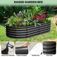 thumbnail image 4 of Raised Garden Bed, Galvanized Metal Raised Garden Bed – Heavy Duty Outdoor Planter Box with Reinforced Base, Deep Root & Bottomless Design, Safe Rubber Edges, Easy Assembly for Vegetables, Flowers, 4 of 9