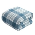 thumbnail image 3 of Dearfoams Super Soft 3-Piece Blue Plaid 100% Polyester Fill Comforter Set, Full/Queen, 3 of 6