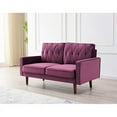 thumbnail image 2 of Uspridefurniture Tufted Cushion Back 57.5 Wide Velvet Loveseat, Purple, 2 of 5