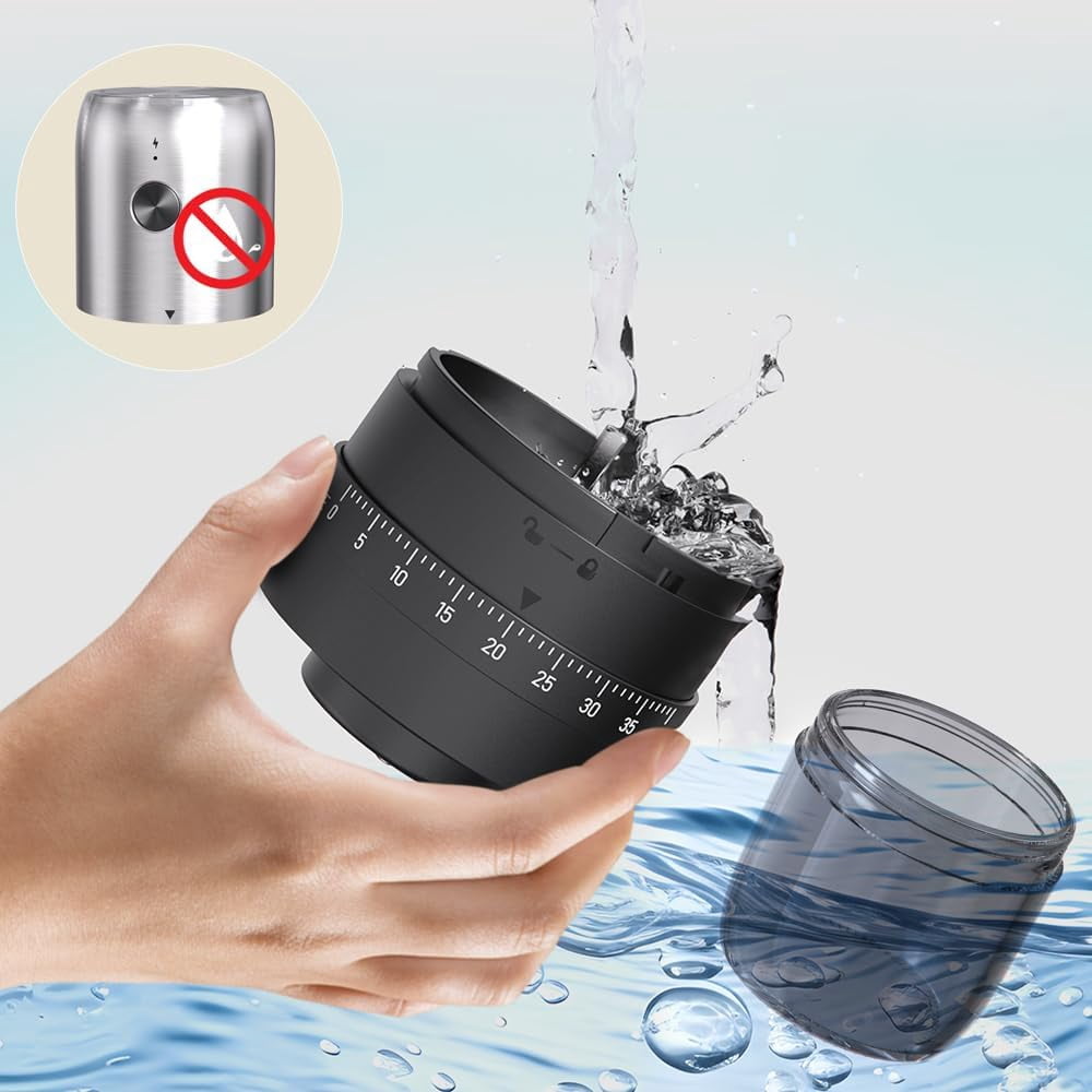 Portable Electric Coffee Grinder,Mini Coffee Bean Grinder,1800mAh Rechargeable Coffee Bean Grinder,Adjustable Coarseness,25g Capacity,Ceramic Cone for Travel,Camping,Office,etc(Stainless Steel)