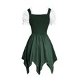 thumbnail image 5 of Karymi Maxi Dresses for Women Medieval Gothic Corset Dress, Puff Short Sleeve Square Neck Lace-Up Irregular Hem Halloween Festival Beer Festival Costume Maxi Dress, 5 of 6