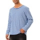 thumbnail image 4 of Camiseta de rayas INSPIRE CHIC para hombres, cuello redondo, de manga larga, básica M Azul Blanco, 4 of 6