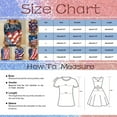 thumbnail image 3 of TSADFHJI T-Shirt à Manches Longues pour Femmes Col en V Mode Féminine Imprimé Jour de L'Indépendance Manches 3/4 T-Shirt Col Rond Décontracté L Rouge, 3 of 5