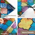 thumbnail image 5 of Stained Glass Window Privacy Film, 3D Static Cling Removable Window Clings, Heat Control Sun Blocking Window Film for Bathroom,Front Door,Home,Painted Four-Leaf Clover,29.5" x 78.7", 5 of 11