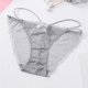 thumbnail image 2 of Ropa interior sexy de mujer, de color liso, transpirable, con bajo de encaje y cintura baja, 2 of 2