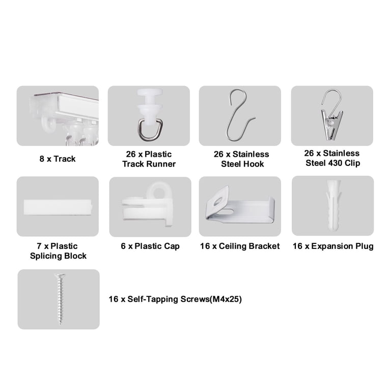 AsterOutdoor Sliding Curtain Track with Self-Adhesive Tape photo 8