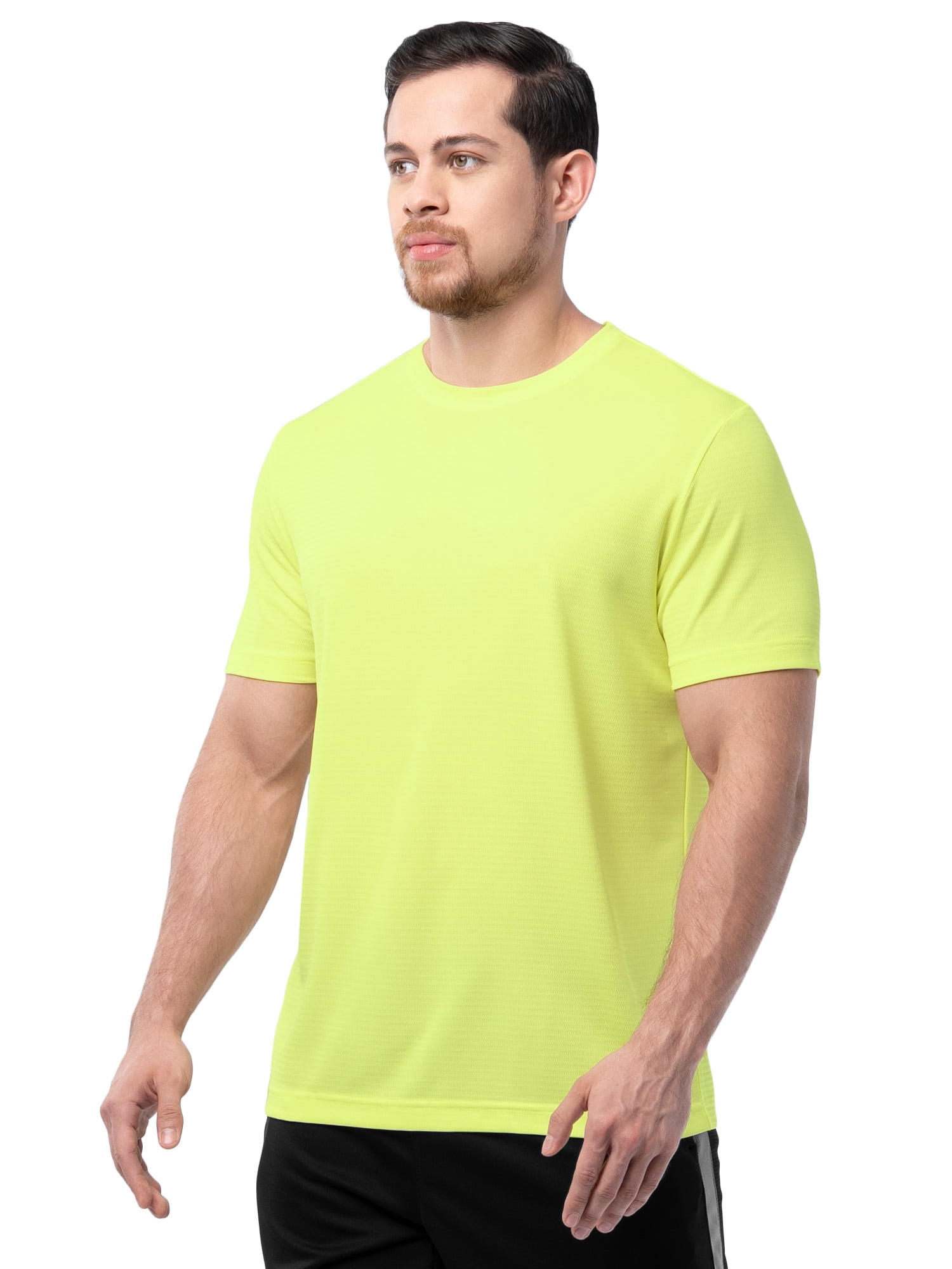Athletic Works Men's and Big Men's Core Linear Mesh Active Short Sleeve Tee, Sizes S-3XL