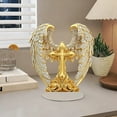 thumbnail image 5 of 2D Wings Cross Decoration Premium Elegant Acrylic Sacred Bohemian Home Decor Boho Style Table Decorative Ornament Ideal for Living Room, Prayer Space 7.5*8.3 In-White, 5 of 6