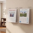 thumbnail image 7 of 2 Pcs Wall-Mounted Single Pocket Newspaper Holder Clear Acrylic Display Organizer Standard, 7 of 7