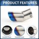 thumbnail image 4 of Curved Slant Exhaust Tip Rear 2.9" Inlet 3.5" Outlet 6.4" Length Tailpipe for Land Rover Range Rover 02-10 Stainless Steel Burnt Blue Bolt on, 4 of 7