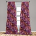 thumbnail image 4 of Ambesonne Vintage Curtains, Watercolor Spots Retro Art, Pair of 28"x95", Pale Maroon and Blue Violet, 4 of 5