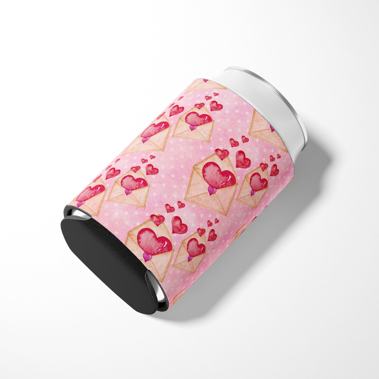 Watercolor Pink Love Letter Can or Bottle Hugger