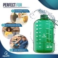 thumbnail image 3 of AQUAFIT - Water Bottle with Straw - Motivational Water Bottle, Big Water Bottle with Time Marker - 1 Gallon, Green, 3 of 8