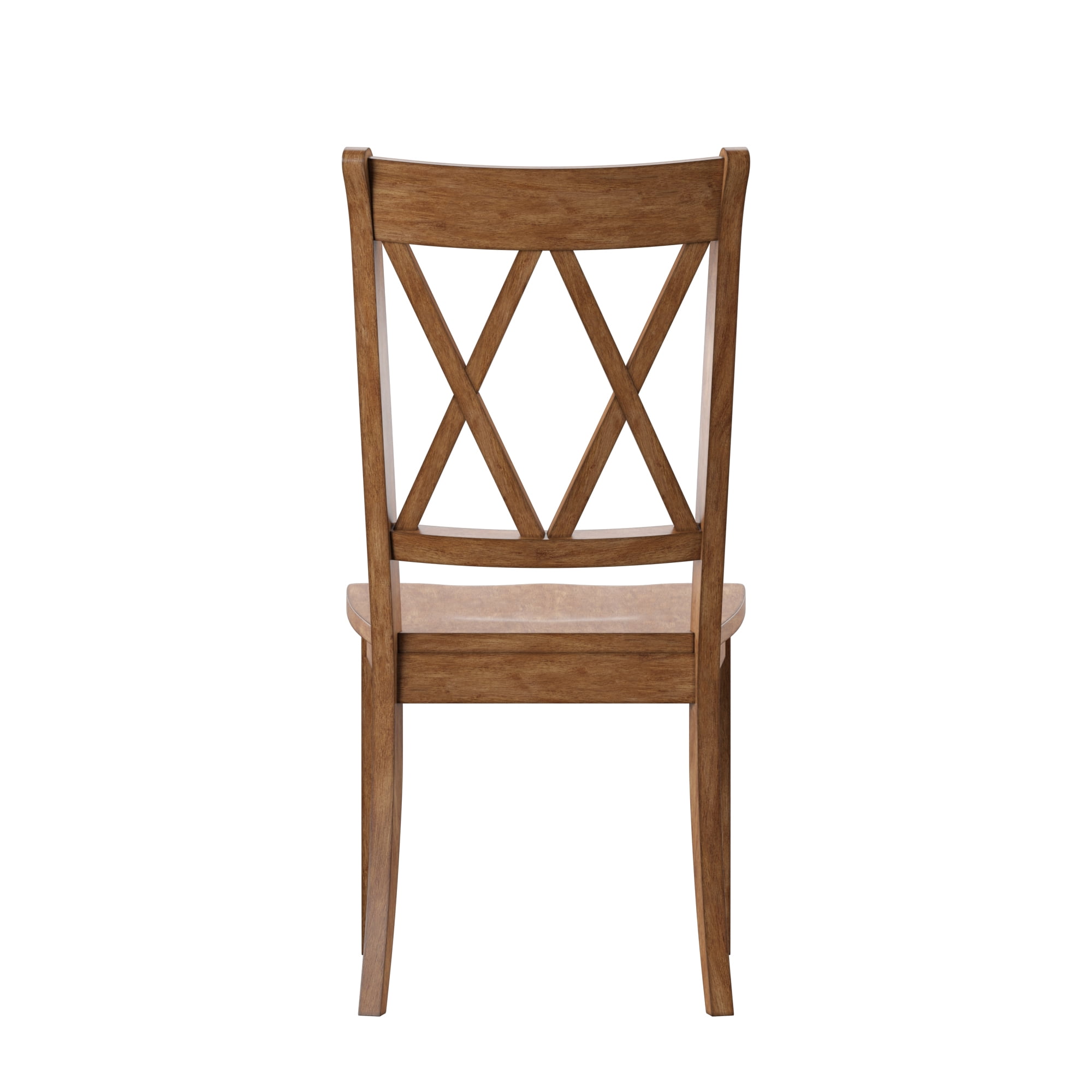 Weston Home Farmhouse Wood Dining Side Chair, Oak (Set of 2)